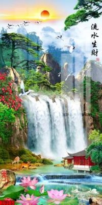 Tải xuống file tranh gốc file tranh nền tường thủy mặc tổng hợp H6389 (PSD/TIFF)