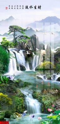 File tranh in tráng gương file tranh nền tường thủy mặc tổng hợp H6394 (siêu nét)