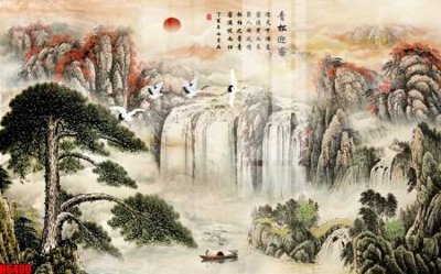 File tranh in tráng gương file tranh nền tường thủy mặc tổng hợp H6400 (siêu nét)