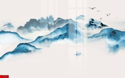 File gốc file tranh nền tường thủy mặc tổng hợp H6426 (AI/EPS) cho in ấn