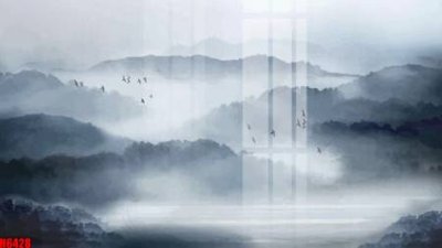 Tải file file tranh nền tường thủy mặc tổng hợp H6428 (gốc) chủ đề tâm linh