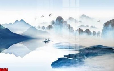 Hình ảnh file gốc file tranh nền tường thủy mặc tổng hợp H6432 cho in UV