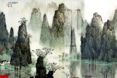 Download file gốc file tranh nền tường thủy mặc tổng hợp H6545 (dùng cho in ấn)