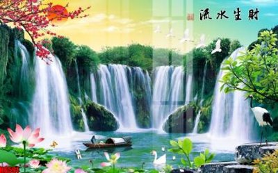 File tranh PSD file tranh nền tường thủy mặc tổng hợp H6591 chất lượng cao