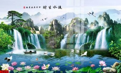 File gốc file tranh nền tường thủy mặc tổng hợp H6593 (trang trí) phòng làm việc