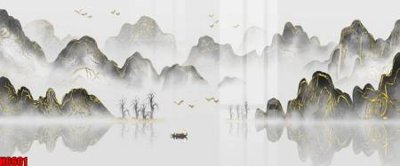 File tranh file tranh nền tường thủy mặc tổng hợp H6601 (file gốc) chủ đề phong thủy