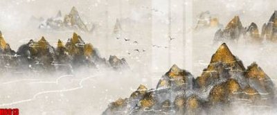 Download file tranh file tranh nền tường thủy mặc tổng hợp H6613 (file gốc PSD)