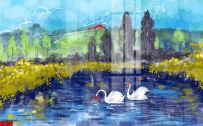 File PSD File tranh gốc in tranh tường nền tổng hợp H7132 (gốc) nhiều lớp (multi-layer)