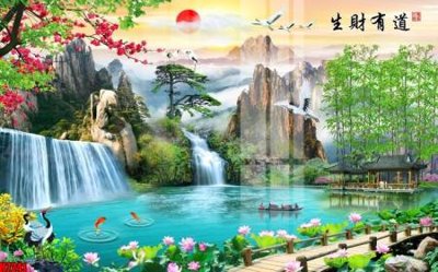 Tải file File tranh gốc in tranh tường nền tổng hợp H7241 (PSD) cho in tranh 3D