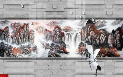 Tải file File tranh gốc tổng hợp tranh nền tường đẹp H7805 (gốc) chủ đề hoa sen