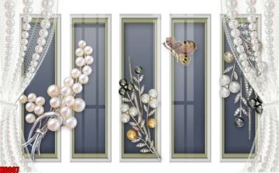 File tranh gốc in trần nhà File tranh gốc tổng hợp tranh nền tường đẹp H8007 3D