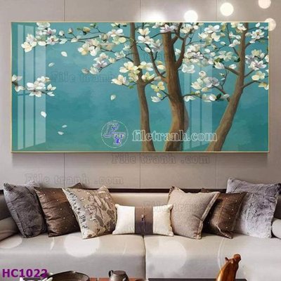 Chi tiết file ảnh File tranh hoa và chim tối giản trung quốc HC1022 sắc nét