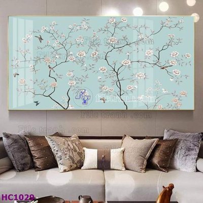 Tải file File tranh hoa và chim tối giản trung quốc HC1029 (ảnh gốc) in tranh kính