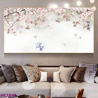 File ảnh File tranh hoa và chim tối giản trung quốc HC1045 (gốc) cho trang trí nội thất