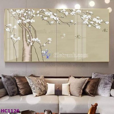 File gốc File tranh hoa và chim tối giản trung quốc HC1126 (in 3D) nghệ thuật