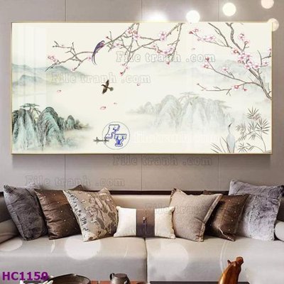 File gốc File tranh hoa và chim tối giản trung quốc HC1150 (ảnh chi tiết) để in ấn