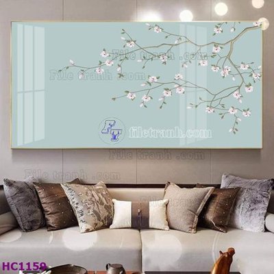 Tải file gốc File tranh hoa và chim tối giản trung quốc HC1159 (in bạt) quảng cáo