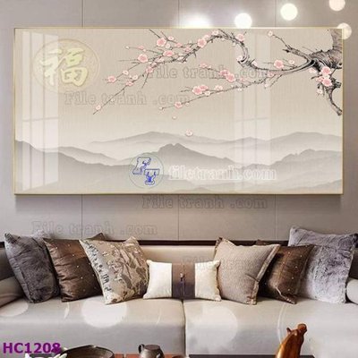 File in ấn File tranh hoa và chim tối giản trung quốc HC1208 chuyên nghiệp