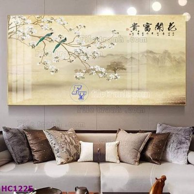 File in trần File tranh hoa và chim tối giản trung quốc HC1225 (file gốc) chủ đề vũ trụ