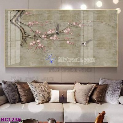 Tải file File tranh hoa và chim tối giản trung quốc HC1236 (gốc) chủ đề phong thủy