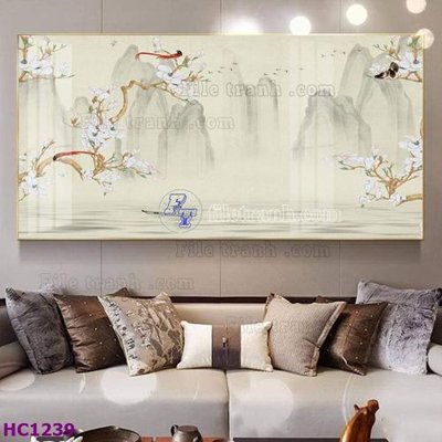 File PSD File tranh hoa và chim tối giản trung quốc HC1239 (bản gốc) dễ dàng edit