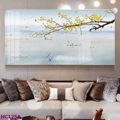 File in ấn File tranh hoa và chim tối giản trung quốc HC1256 (bản gốc) chất lượng cao