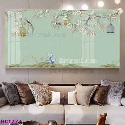 File gốc File tranh hoa và chim tối giản trung quốc HC1277 (cho in ấn) độc quyền