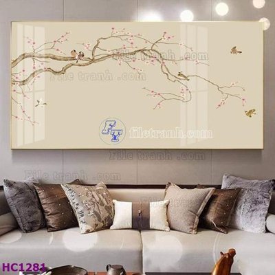 Download file gốc File tranh hoa và chim tối giản trung quốc HC1281 (in mica) logo