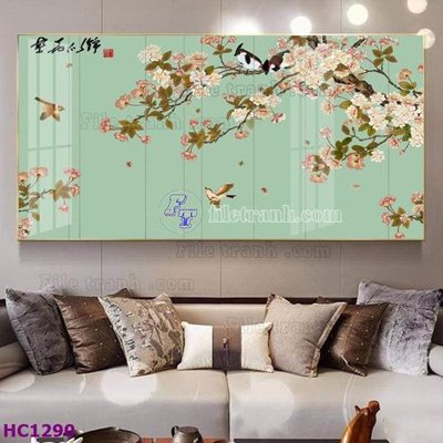 Tải file File tranh hoa và chim tối giản trung quốc HC1290 (gốc) làm file in ấn