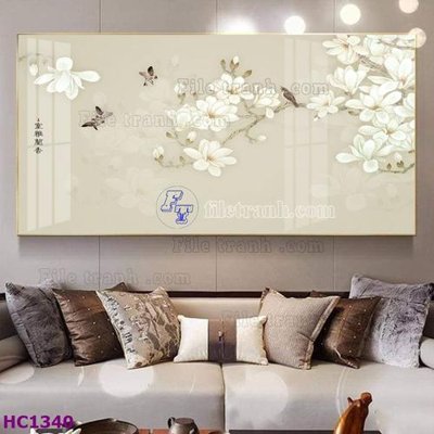 File gốc File tranh hoa và chim tối giản trung quốc HC1340 (trang trí) phòng làm việc