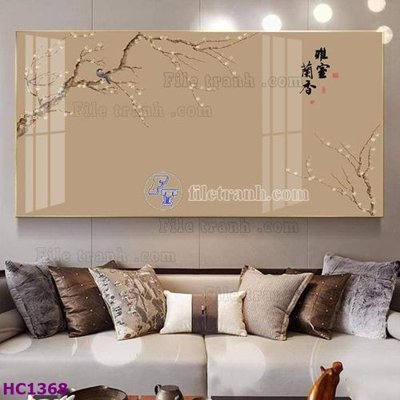 File PSD File tranh hoa và chim tối giản trung quốc HC1368 (gốc) cho in quảng cáo