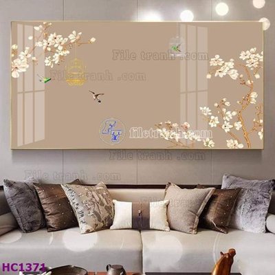 File tranh gốc File tranh hoa và chim tối giản trung quốc HC1371 (bản đẹp) độc quyền