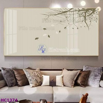 Download file File tranh hoa và chim tối giản trung quốc HC1374 (gốc) in mica bàn thờ