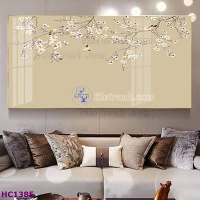 Download file File tranh hoa và chim tối giản trung quốc HC1385 (gốc) in mica cao cấp