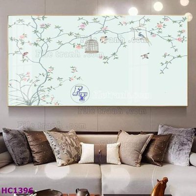 Tải file tranh gốc File tranh hoa và chim tối giản trung quốc HC1396 chất lượng cao