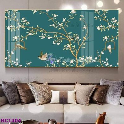 Tải file tranh gốc File tranh hoa và chim tối giản trung quốc HC1404 chất lượng cao