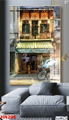 File gốc File tranh phố cổ hà nội xưa HN206 (thiết kế) độc quyền