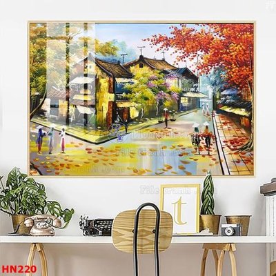 File ảnh File tranh phố cổ hà nội xưa HN220 (gốc) in quảng cáo ngoài trời