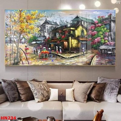 Tải file File tranh phố cổ hà nội xưa HN234 (gốc) làm tranh treo tường