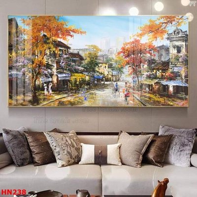 Download file gốc File tranh phố cổ hà nội xưa HN238 (in mica) trang trí