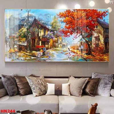 File tranh in tráng gương File tranh phố cổ hà nội xưa HN244 (siêu nét)