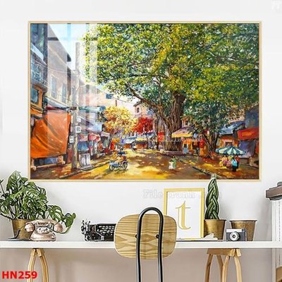File in lụa File tranh phố cổ hà nội xưa HN259 (chất lượng cao) File tranh phố cổ hà nội xưa HN259