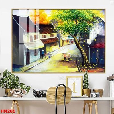 File ảnh File tranh phố cổ hà nội xưa HN281 (gốc) in quảng cáo ngoài trời