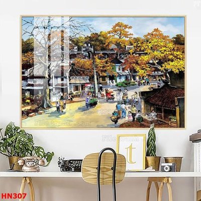 Tải file File tranh phố cổ hà nội xưa HN307 (gốc) chủ đề phong thủy