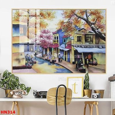 File PSD File tranh phố cổ hà nội xưa HN314 (gốc) nhiều lớp (multi-layer)