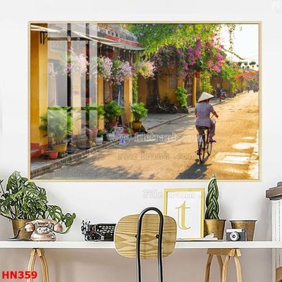 File tranh File tranh phố cổ hà nội xưa HN359 (bản gốc) in lụa 5D