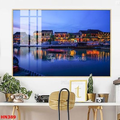 Ảnh gốc File tranh phố cổ hà nội xưa HN389 (nét căng) in mica