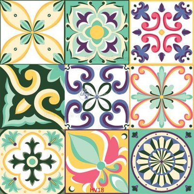 File tranh File hoa văn gạch bông HV18 (ảnh gốc) in trần xuyên sáng