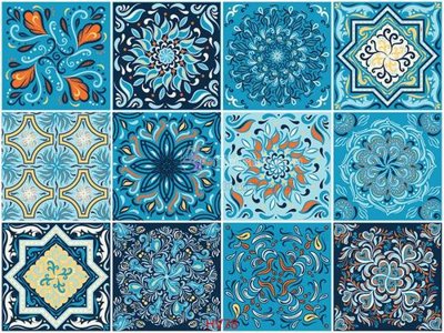 File tranh gốc in trần nhà File hoa văn gạch bông HV78 3D