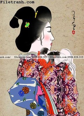 File tranh Hinh minh hoa co gai Nhat 107 (ảnh gốc) độc quyền